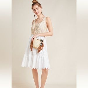 Anthropologie Beckett Crochet Eyelet Dress size Large